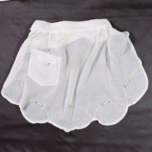 Vintage Embroidered Delicate Cotton Apron
